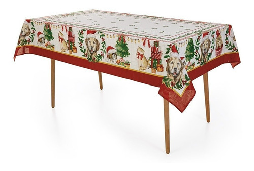 Toalha De Mesa Retangular 6liug Natal Karsten 140x210cm