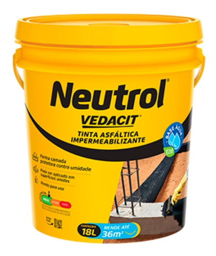 Neutrol Acqua Tinta Asfáltica 18 Lts Vedacit