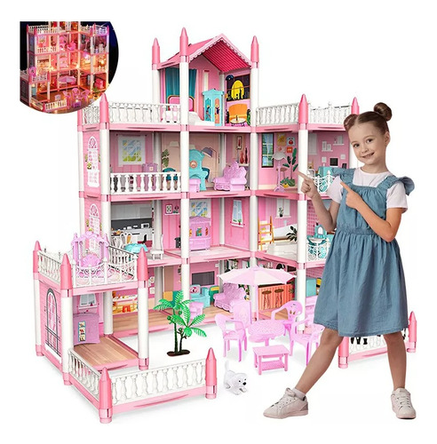 Casa De Muñecas Con Muebles Diy Juguete Castillo De Princesa