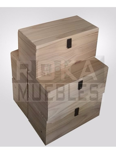 Imagen 4 de 6 de Cofre De Pino 35x20x20 Baul Joyero Roka