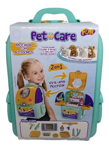 Imagem 4 de 5 de Pelúcia Cachorro Marrom Mochila 2 Em 1 E Acessórios Pet Care