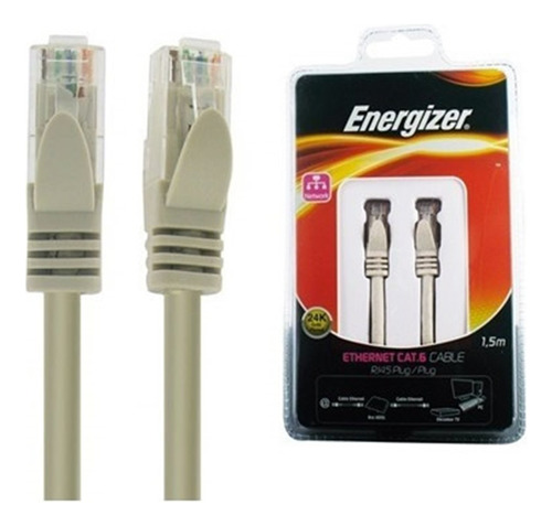Cable Lan Utp Energizer Categoría 6 Rj45 1.5m