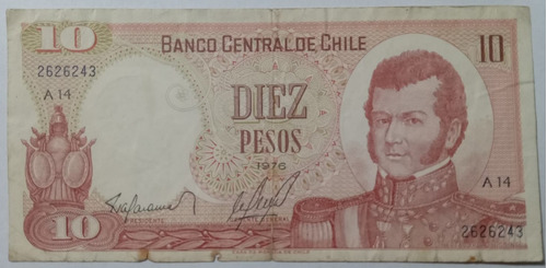 Diez Pesos Chilenos - 1976