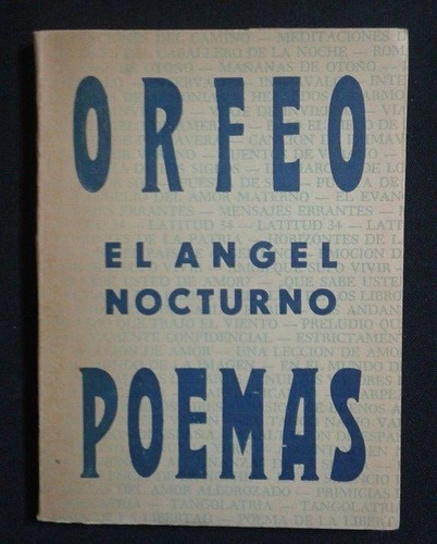 Orfeo El Angel Nocturno Poemas