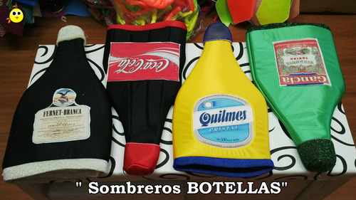 Sombrero Gorro Botella - Cerveza Coca Quilmes Fernet 