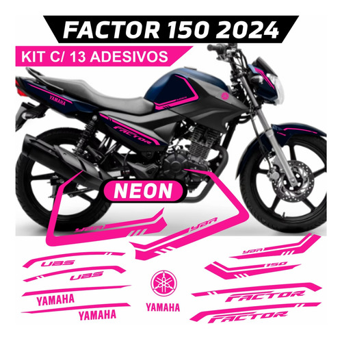 Adesivo Yamaha Factor 150 2024 Rosa Neon Cód.1