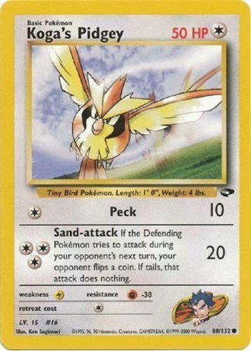 Koga's Pidgey 80/132 Comun Pokemon Tcg