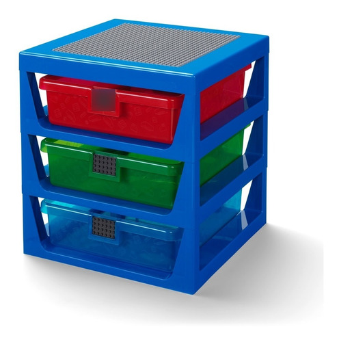 Lego Organizador De Juguetes 3 Cajones Estantes Mesa Blue 