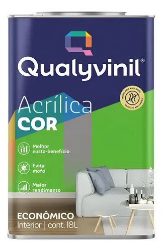 Qualyvinil Acrilica Economica Branco 1 8l Bco Balde Cor Verde-limão