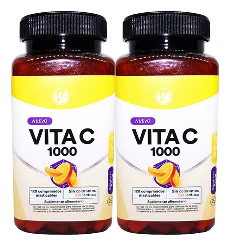Vitamina C Nf 2 Frascos 240 Comprimidos 2x120