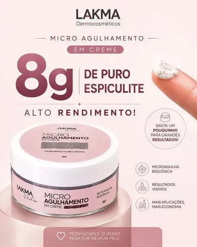 Microagulhamento Em Creme Lakma 8g Com Espiculite Renovação Sem