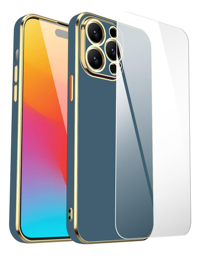 Aicase Funda P/ iPhone 15 Pro Vidrio Templado Golpes Caidas