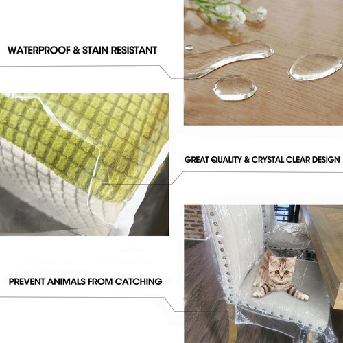 Conjunto De 5 Capas De Plástico Para Cadeiras De Jantar