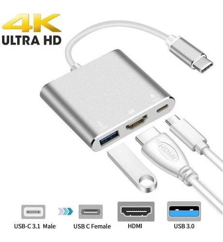 Adaptador Usb C A Hdmi, Convertidor Multipuerto Tipo 4k