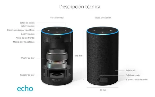 Bocina Amazon Echo 2da Generaci n Meses sin intereses