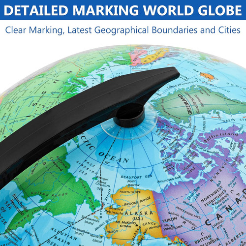 Gochange World Globe Con Stand, 13 Cursos De Geografía...