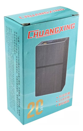 Cigarrera Porta Cigarrillos Con Encendedor Recargable Usb Negro
