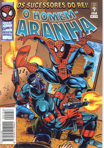 O Homem-aranha N° 156 - 84 Páginas Em Português - Editora Abril - Formato 13,5 X 19 - Capa Mole - 1996 - Bonellihq Cx03 Abr24