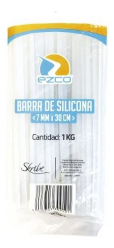 Barra Adhesiva De Silicona 30cm Fina 7mm Pack X 10 Pistola Color Transparente