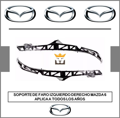 Soporte Filler Guia Delantera Faros Mazda 6 Todos Los Años