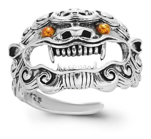 Anillo Amuleto León De Fu, Hombre Mujer, Mágico, Moda Gótica