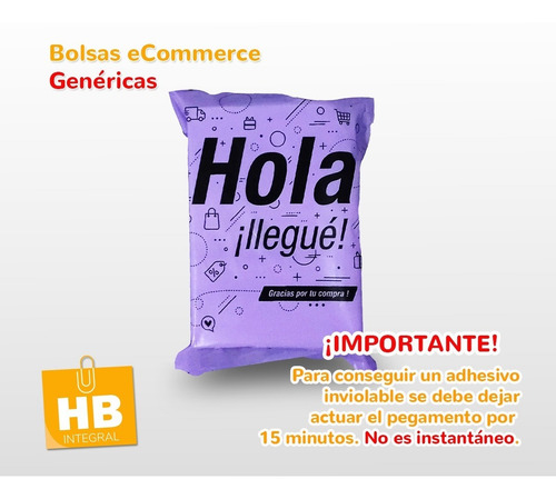 Imagen 3 de 3 de Bolsa Sobre Ecommerce Adhesivo Inviolable 30x45 +5cm X50u