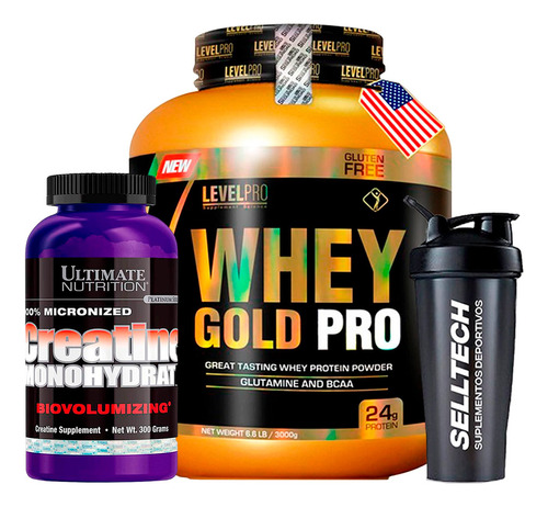 Whey Gold Pro 6.6lb  Chocolate +creatina 300gr