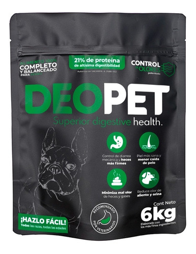 Imagen 1 de 6 de Alimento Perro Deopet 6kg. Reduce Olores Y Controla Diarrea.