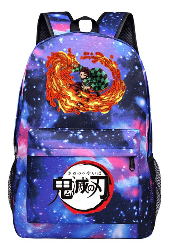 Mochila Anime Demon Slayer:negro/color Mochila Para Portátil De 15''