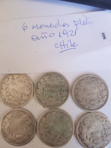 Monedas De Plata  6 Pesos 1921