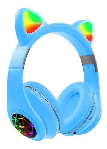 Auriculares Bluetooth Vincha Fashion Cat Luz Led Micro Sd Fm