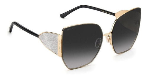 Óculos De Sol Jimmy Choo River/s 2m2/9o-61 Cor Da Armação Dourado Cor Da Lente Preto