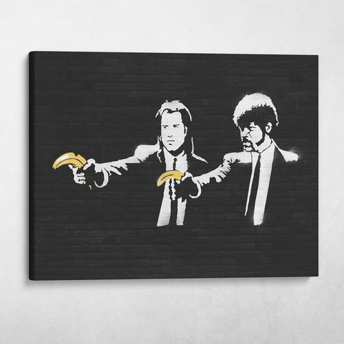 Cuadro-arte Callejero De Banksy De Pulp Fiction-70x90cm Uhd