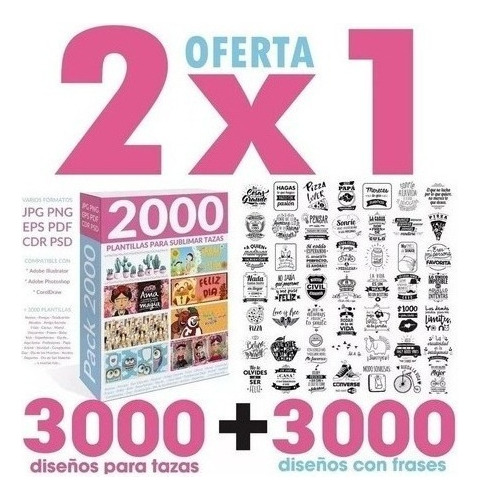 Kit Kit 3000 Plantillas Premium Tazas 100% Editables Psd