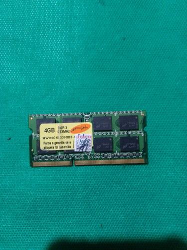 Memória Memo Ddr3 4g Pc3 -10600s Do Notebook Samsung Rv 415 (Usado)
