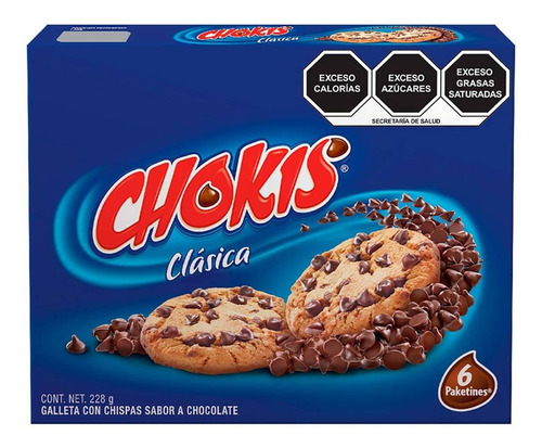 Galletas Gamesa Chokis Chispas De Chocolate Caja Con 6 Paquetines 228g