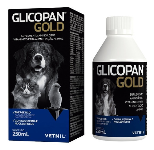 Glicopan Gold 250ml Suplemento Alimentar Vetnil Cães E Gatos