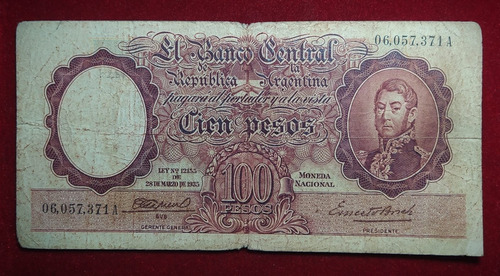 Billete 100 Pesos M$n 1945 Firmas Marrones Bottero 2032 