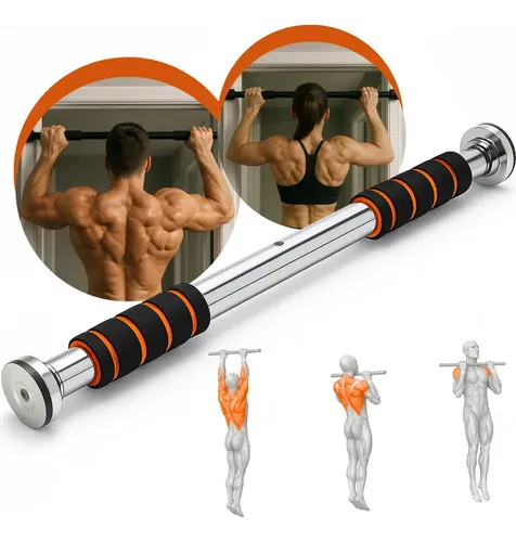 Barra De Porta Ajustável Eduimports Apoio Regulável 60 A 100cm Fl...