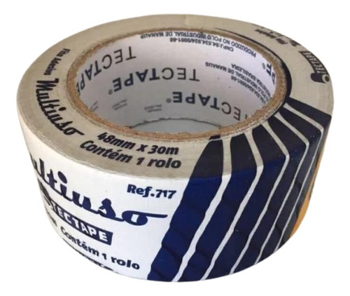 Fita Silver Tape Branca Tectape Multiuso Adesiva 48mm X 10m Cor Branco Liso