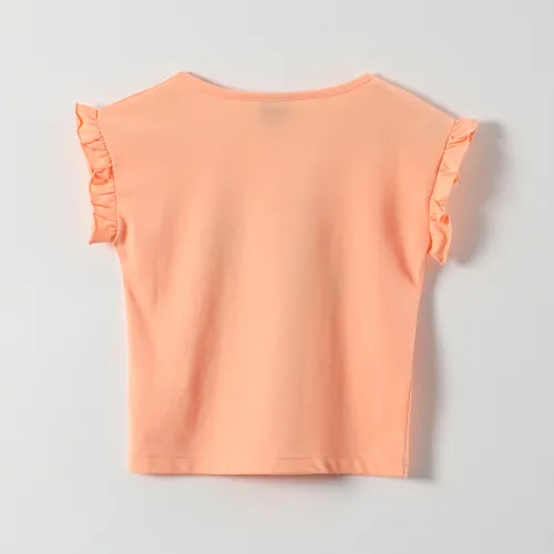 Polera Manga Corta Niña Minnie Damasco Disney