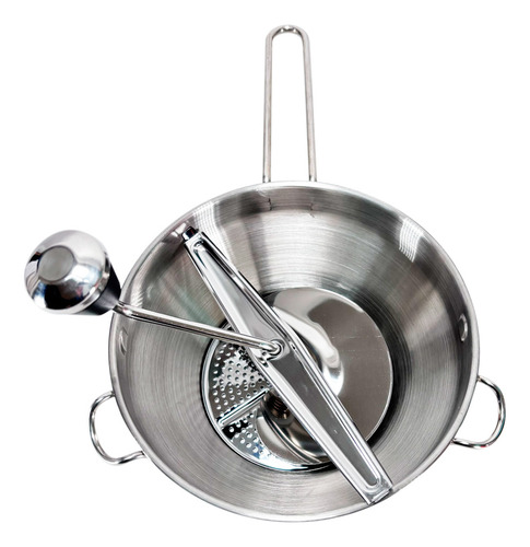 Machacador Spinner De Pure De Papa De Acero Inoxidable 20 Cm Mango Plateado