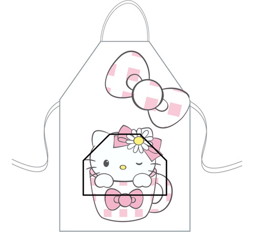 Delantal Cocina Mediano Para Niños Mini Chef Personalizado Hello Kitty Personalizado