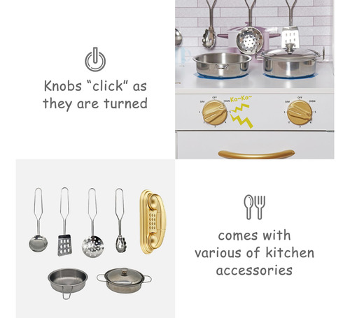 Juego De Cocina De Madera Con Luces, Niños Simulan Cocina, L