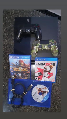 Ps4 Versión Fat 500 Gb, 2 Controles, 3 Juegos, Cargador Dual