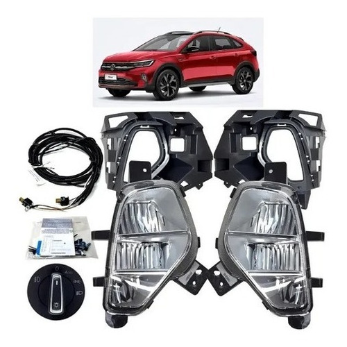 Kit Farol Neblina Completo Milha Led Nivus Original Vw