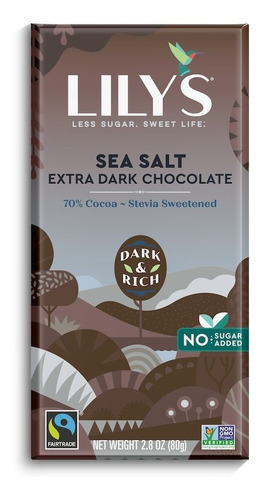 Lily´s Chocolate Oscuro 70% Sal De Mar Con Stevia 85g Se