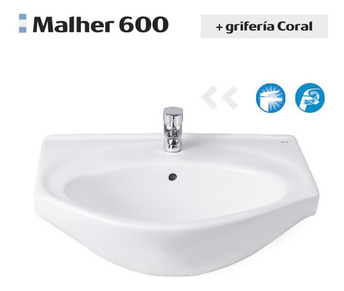 Lavatorio Encimera Mahler 600 1 Ag + Grif Lav Coral P