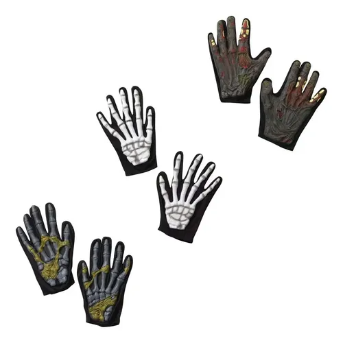 Guantes De Esqueleto Fluorescentes Para Niños – Brillan En La Oscuridad, Ideales Para Disfraces De Halloween Y Fiestas De Terror