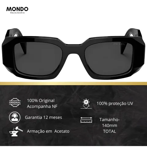 Óculos De Sol Prada Feminino Preto 0pr17ws Original Famoso